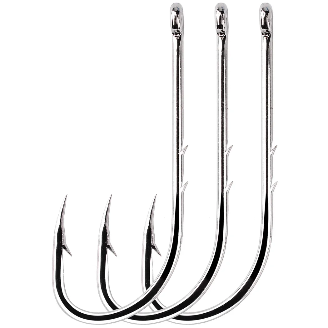 50pcs/lot Long Shank Fishing Hook 1#-12# High Carbon Steel Sharp Barbed Offset Narrow Bait Hook