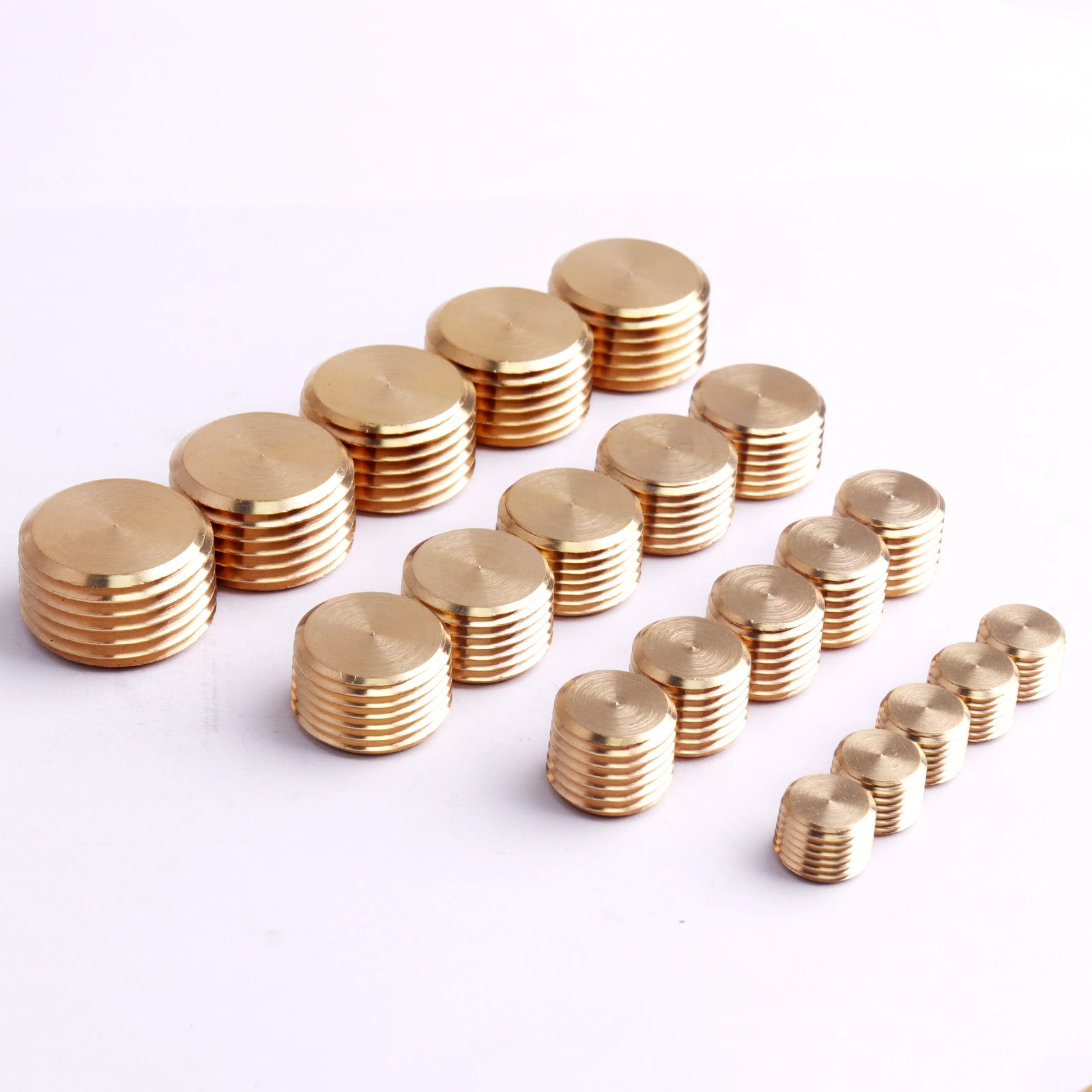 

5pcs 1/4" 1/8" 3/8" 1/2" NPT Brass Male Pipe Plug Fitting Hex Counter Sunk Plugs,Internal Hex Thread Socket Pipe Plug Kit