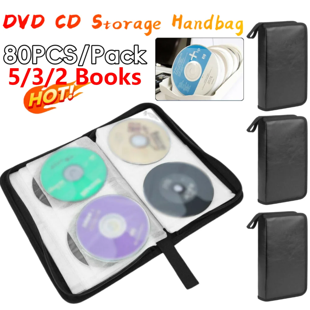 

Портативный держатель для DVD-дисков на молнии, чехол для переноски дисков CD/DVD, пылезащитный чехол для хранения альбомов, двухсторонний органайзер для хранения компакт-дисков и DVD