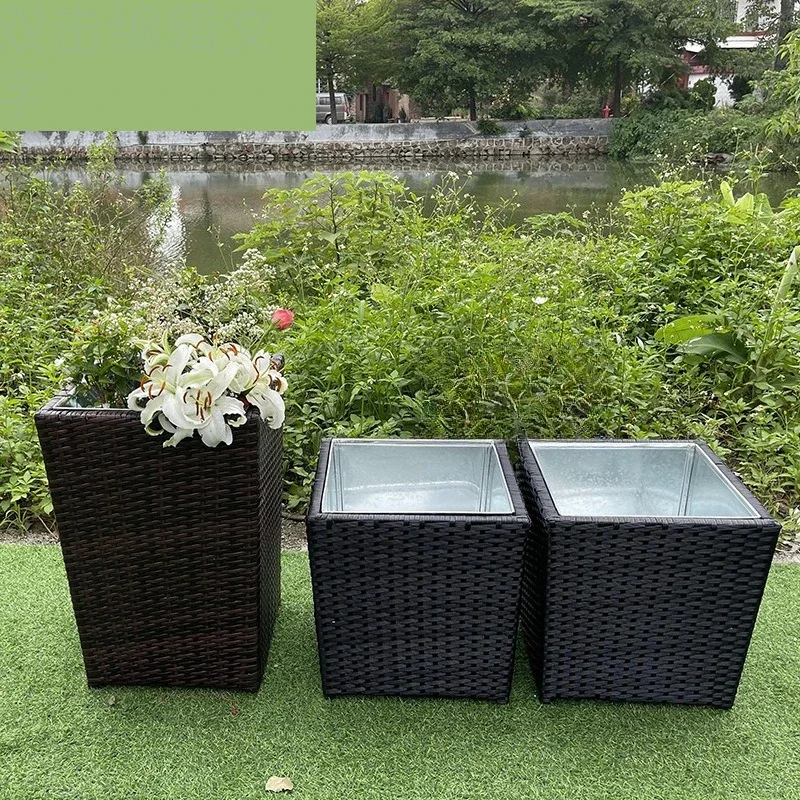 Factory Direct Compatible With Outdoor Beach Garden Courtyard Rattan Storage Box Outdoor Lounge Cafe