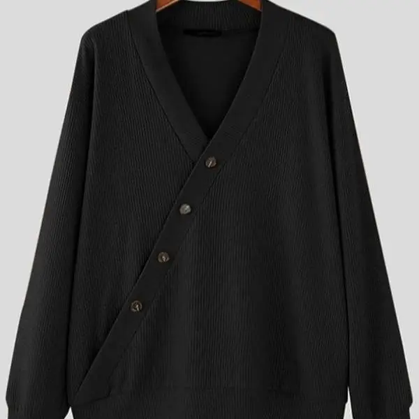 سترة محبوكة للرجال من Thiened Coolmax بياقة من الألياف تسعة Sve طول Ciwalk ملابس تريكو مناسبة وصلت حديثًا #5