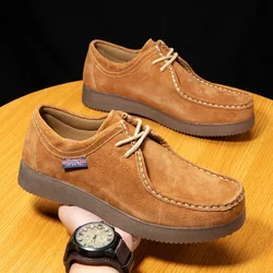 Pig Leather Men's Shoes Platform Sneakers Comfort Men Casual Shoes Classic Work Shoes Outdoor Luxury Footwear Tenis Masculino