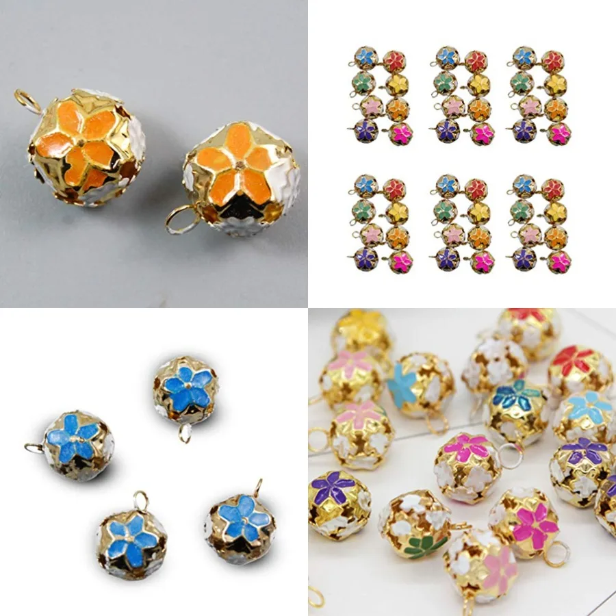 

Японские подвески-колокольчики в форме цветка сакуры, 100 шт., маленькие серебряные колокольчики для изготовления украшений, брелоков, сувениров своими руками