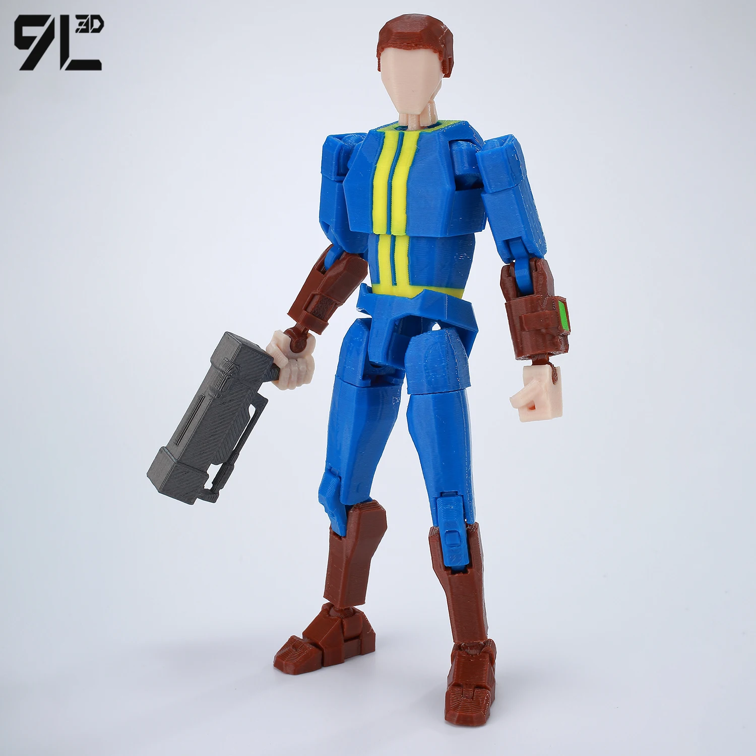 ​ 9L3D Wasteland Fallout Nate Blue Suit Figuras LUCKY13 T13 Articulado Móvel Titan13 3D Impresso Dummy13 Anime Modelo Brinquedos