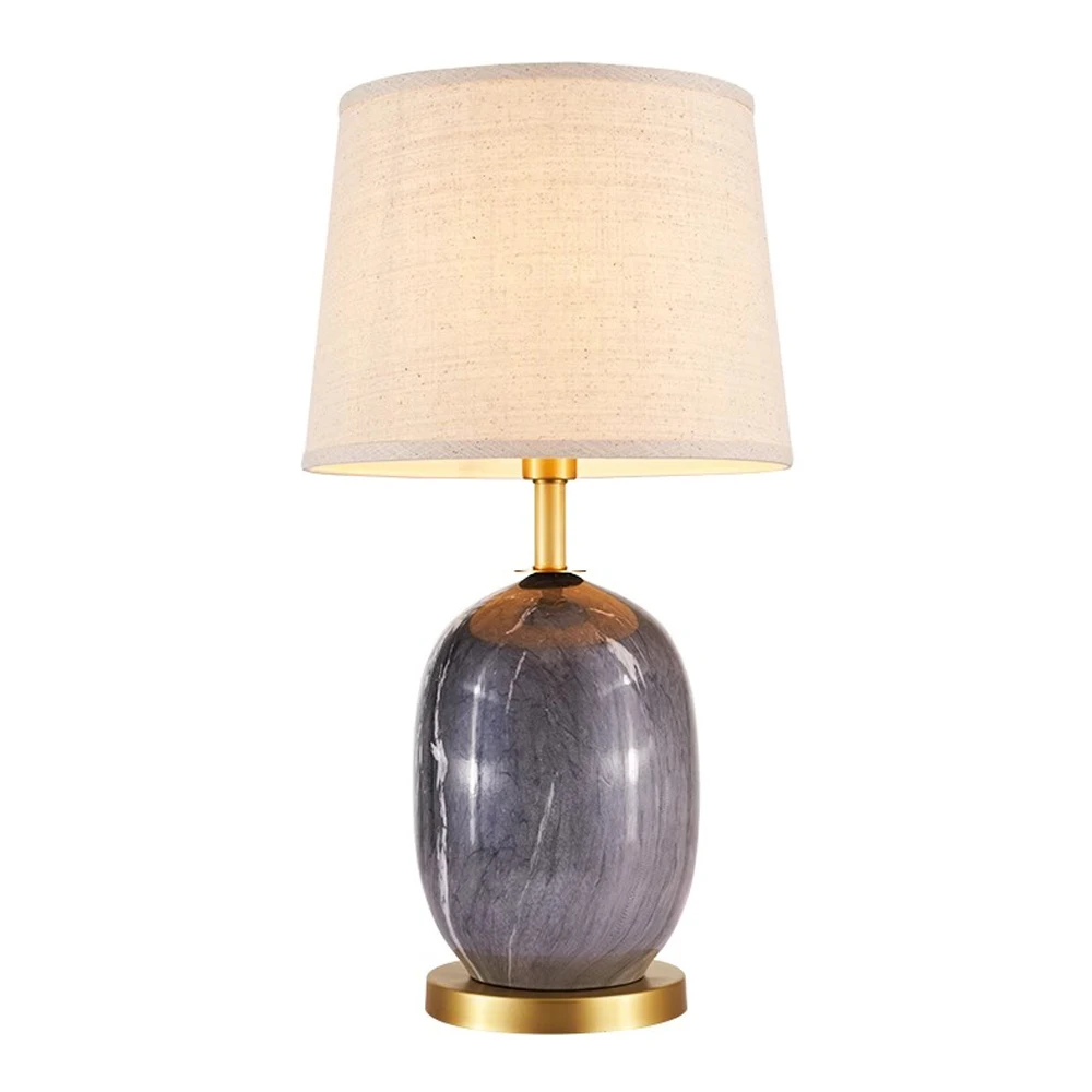 

VH Factory Direct Sales Modern Ceramic Table Lamp Warm Fabric Lampshade Decoration, High Quality Copper Lamp for Home and Hotel