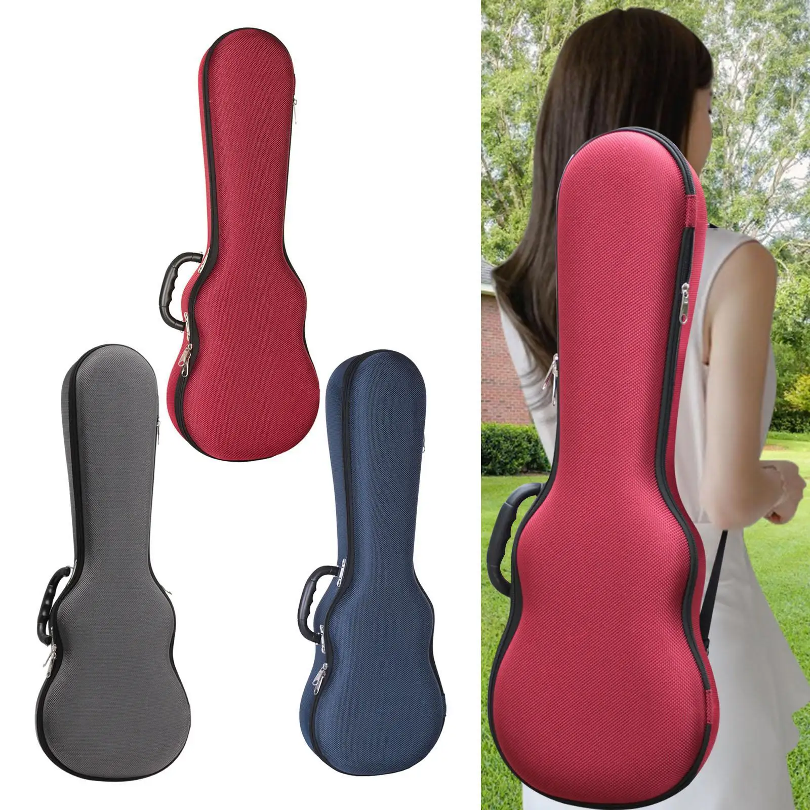 Estuche portátil para ukelele de 26 pulgadas, ligero, tipo gig bag para tenor, con correas ajustables para el hombro, para guardar el ukelele
