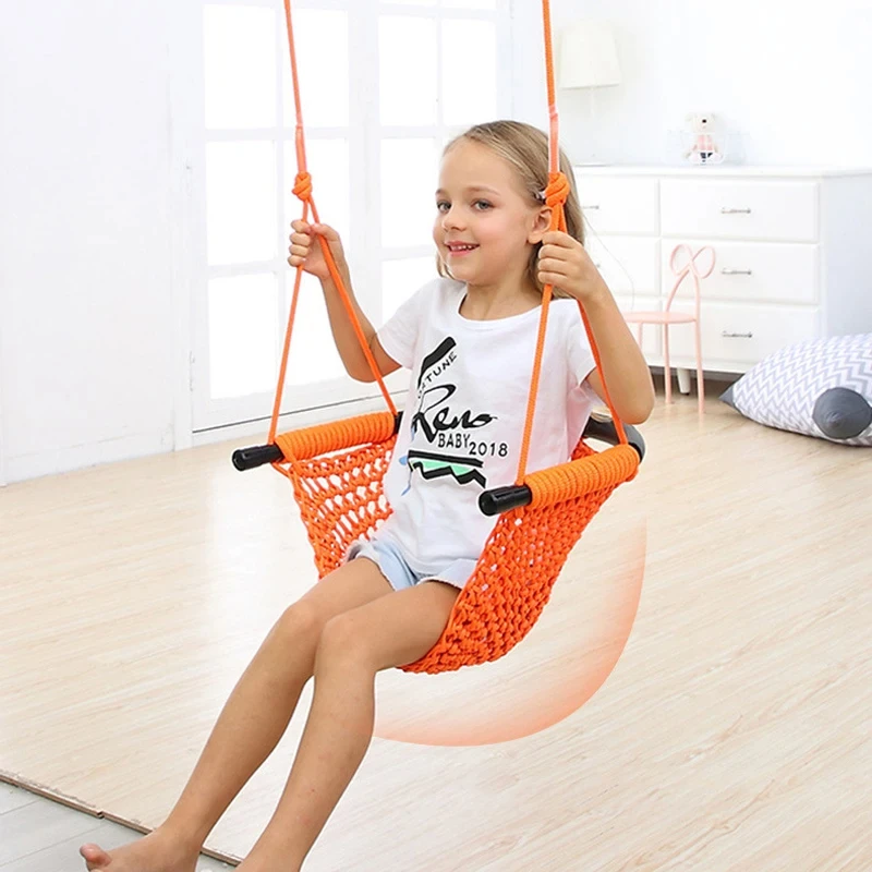 1PCKids Hammock Nest Swing Hand Weaving Playground Indoor Toys Courtyard Net Rope Swing Educational Equipment Entertainment Game