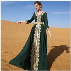 Ramadan Eid szyfonowa Abaya dubaj turcja Islam długa suknia islamska Abayas dla damska suknia kaftan Marocain De Soiree Femme Musulmane