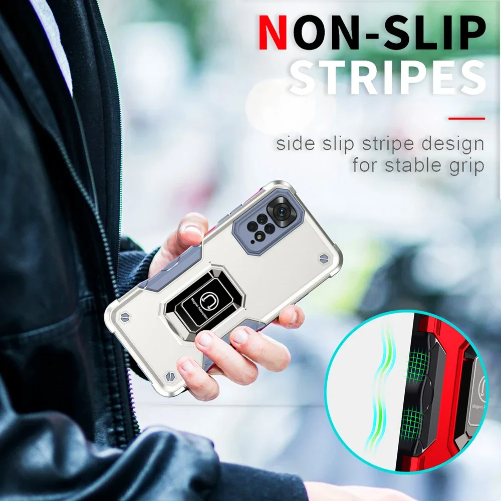 حافظة مدرعة مقاومة للصدمات لهاتف Redmi Note 11 11S 12 Pro + 5G حافظة خلفية للهاتف لهاتف Xiaomi Redmi Note 10 10S 10A 10C