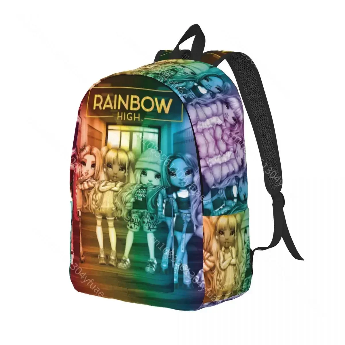 Rainbow High Group Backpack Artwork Cute Sport Backpacks Women Men Casual School Bags Custom Big Rucksack