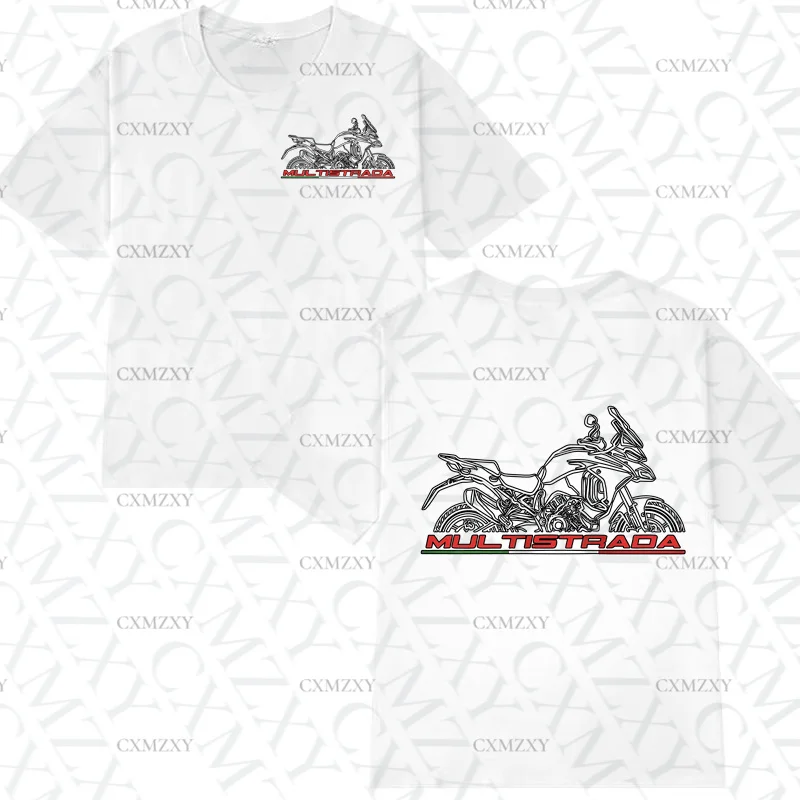

2025 Men T Shirt Casual Ducatis Multistrada V4 T-shirt Graphic Summer Short Sleeves 100% Cotton S-3XL