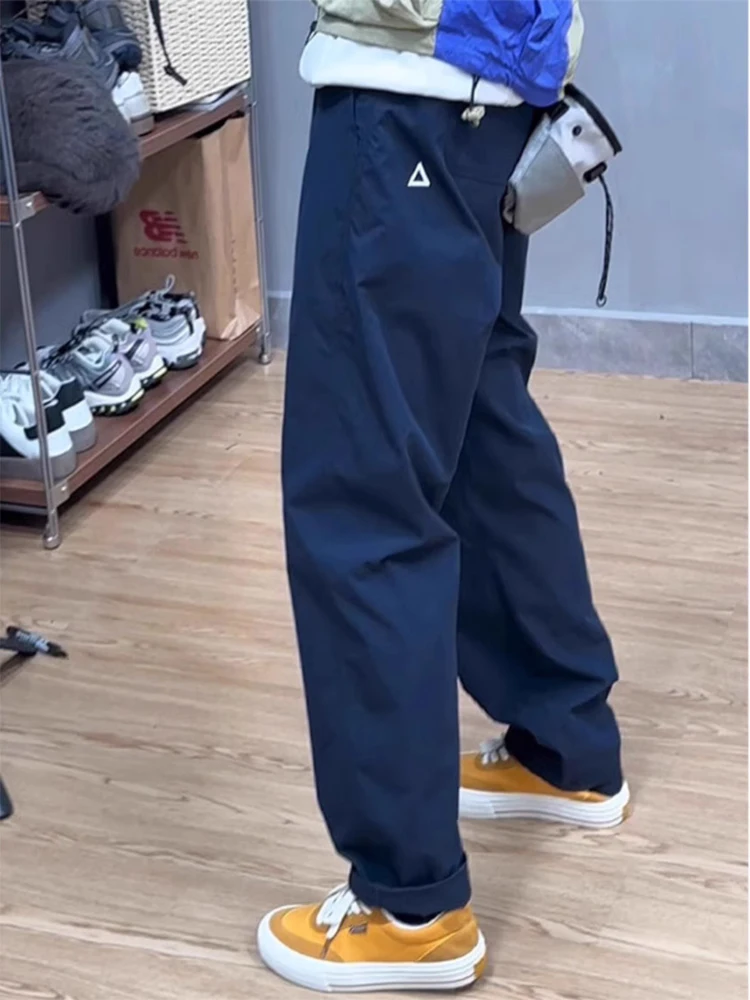 

Men's Outdoor Hiking Soft Fleece Lined Zipper Pants Waterproof Breathable Workwear Trousers Casual Loose Fit Long Pants