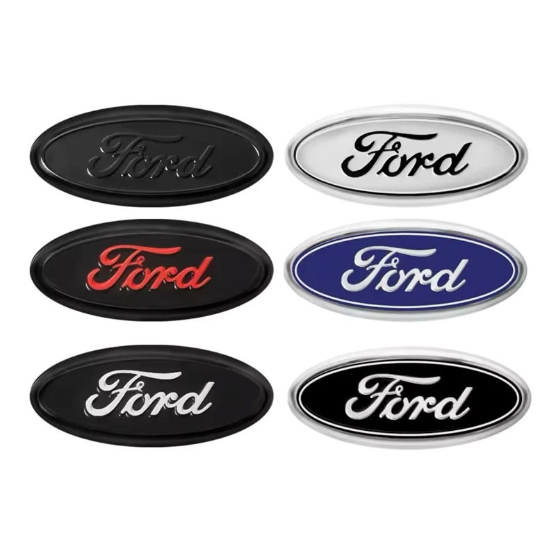 Aluminum Ford Badge Logo Car Steering Wheel Center Sticker For  Ford S MAX Ranger Focus Fiesta Mondeo Kuga Mustang Escort KA Eco