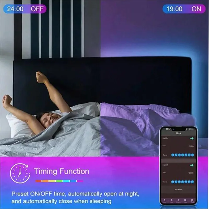 Usb\'li şerit LED ışıkları APP kontrol 5050 RGB Led ışık Bluetooth oda dekorasyon için esnek lamba bant şerit TV arkaplan ışığı diyot