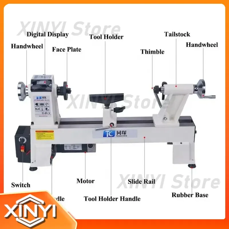 for CNC Wood Lathe Multi Functional Mini Home PVC Machine Digital Control Turning Equipment Small Benchtop Craft Tool