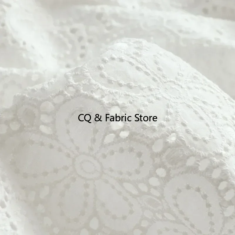 Tessuto di cotone ricamato fiore panno cavo per camicia abito abbigliamento per bambini