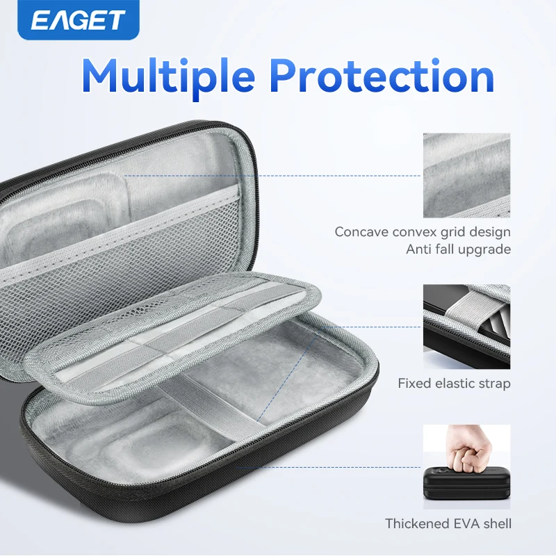 Eaget 2,5 inch HDD Box Bag Case draagbare harde schijf tas voor externe draagbare HDD hdd box case opslag bescherming zwart