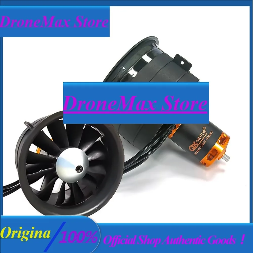 DroMaQX-MOTOR 64mm EDF 12 pales, ventilateur à conduits QF2822, unité EDF CW CCW avec moteur 3S-6S 2100KV-4300KV, utilisation ESC 60A 80A pour drone à réaction.