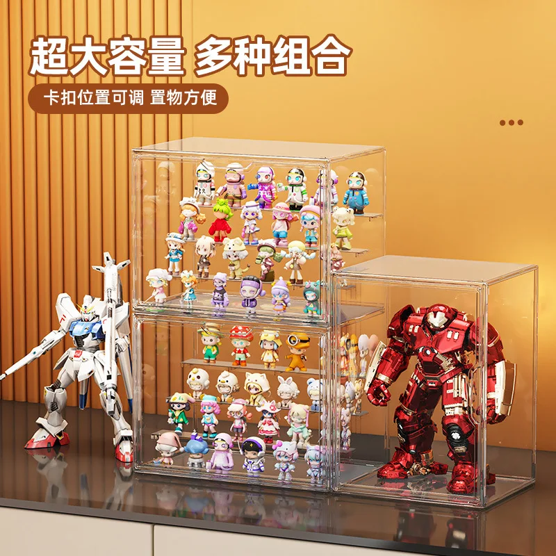 Clear Acrylic Display Case for Blind Box, POP MART Figures & Dolls, Dustproof Collector Showcase for Toys, Models and Decor