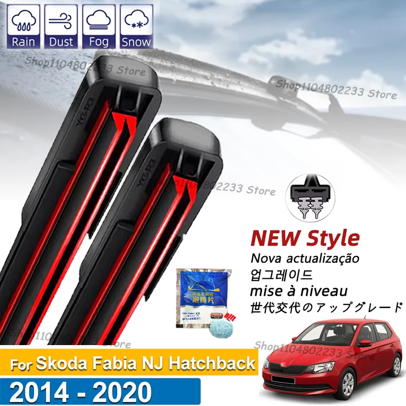 

LHD FrontWiper Blades Set For Skoda Fabia NJ Hatchback 2014 - 2020 Windscreen Windshield Window Wiper Rubber Refill 24"16"