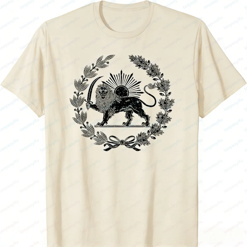 IRAN PERSIAN LION AND SUN EMBLEM SYMBOL T-Shirt Graphic T Shirts Women Clothing Oversized T Shirt Vintage Y2k Clothes Goth Tops