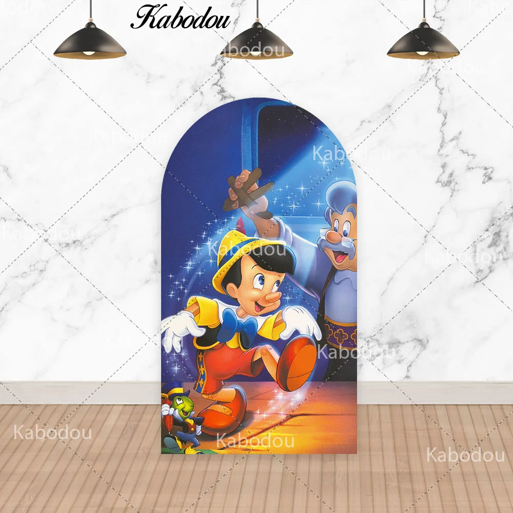 Disney Lovely Pinocchio Arch Photo Backdrop Arched Wall Kids Happy Birthday Baby Shower Chiara Photography Background