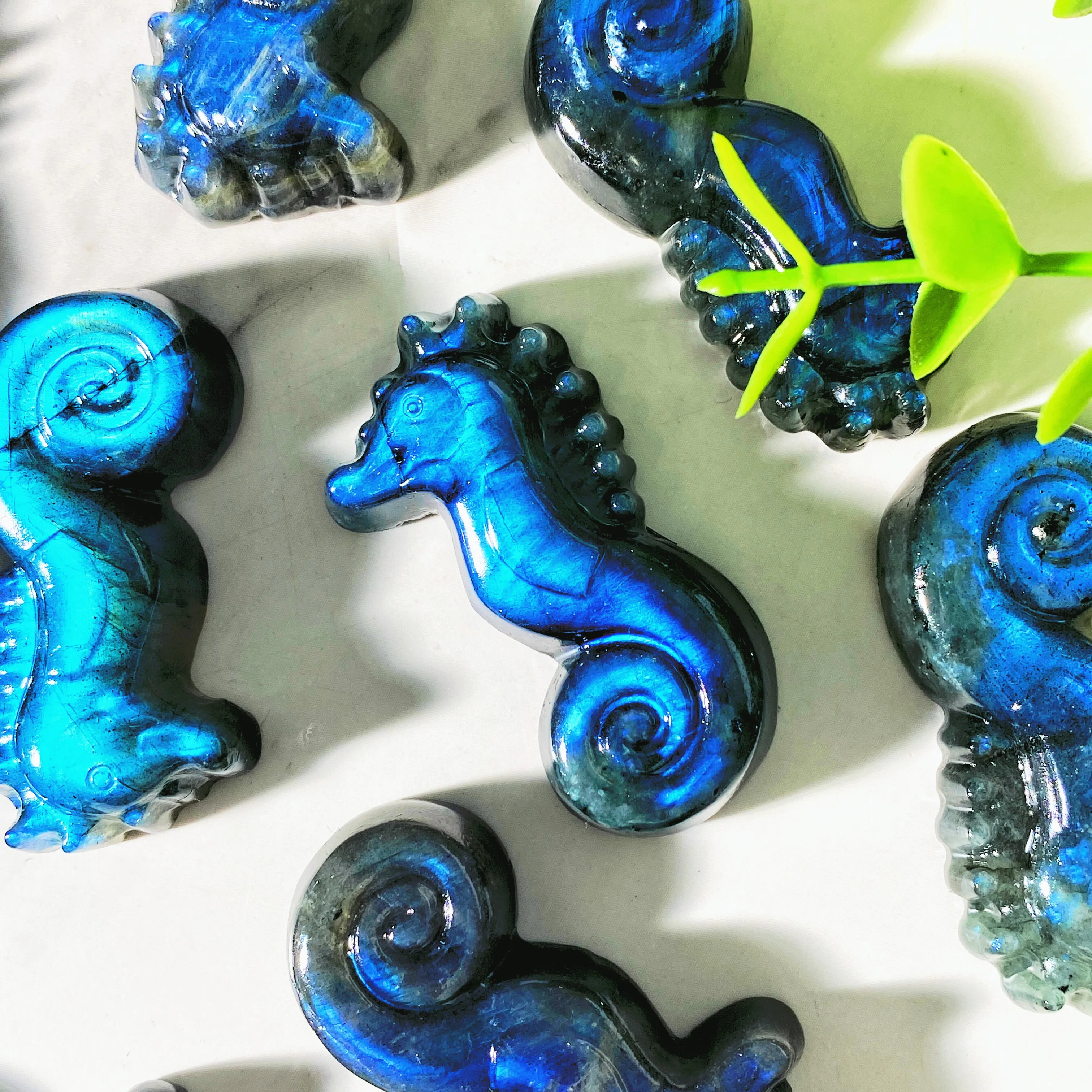 1PC High Quality Labradorite Seahorse Natural Crystal Carving, Gemstone Jewelry, Glitter, Healing Crystal, Birthday Gift