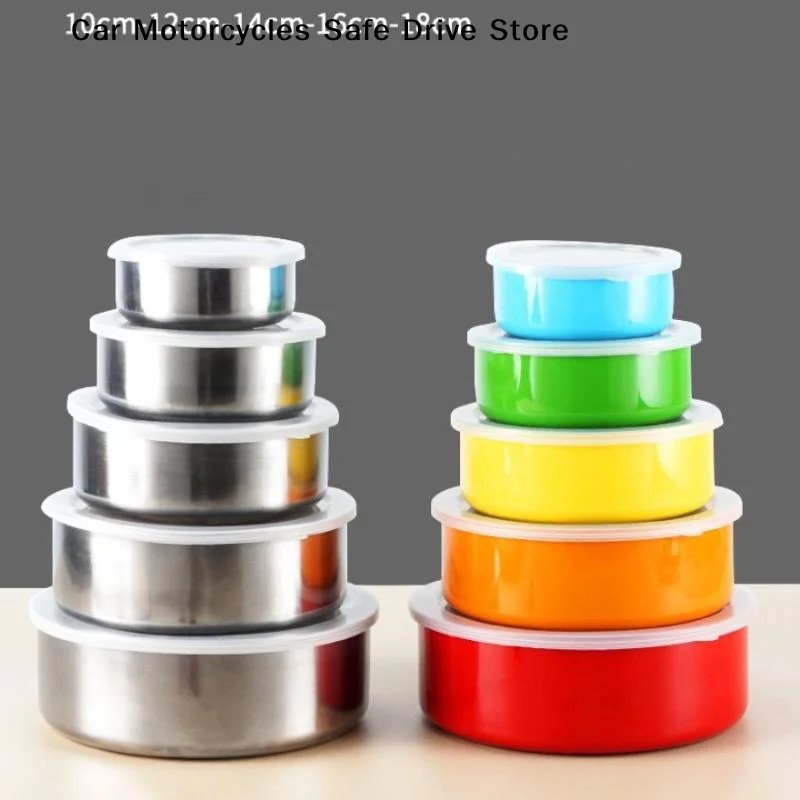 5Pcs Colorful Stainless Steel Mixing Bowls With Lids Stackable And Storage Deep Nesting Bowls Dishwasher Safe For Cooking Baking