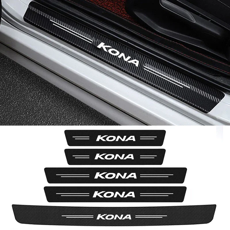 Car Styling Rear Trunk Door Threshold Anti Scratch Stickers Tape Film For Hyundai KONA Auto Sill Waterproof Decals Accessories