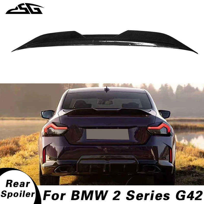 For BMW 2 Series G42 225i M240i MP Style Tail Wing Carbon Fiber Car Spoiler Wing Rear Trunk Lid Tail Fins upgrade