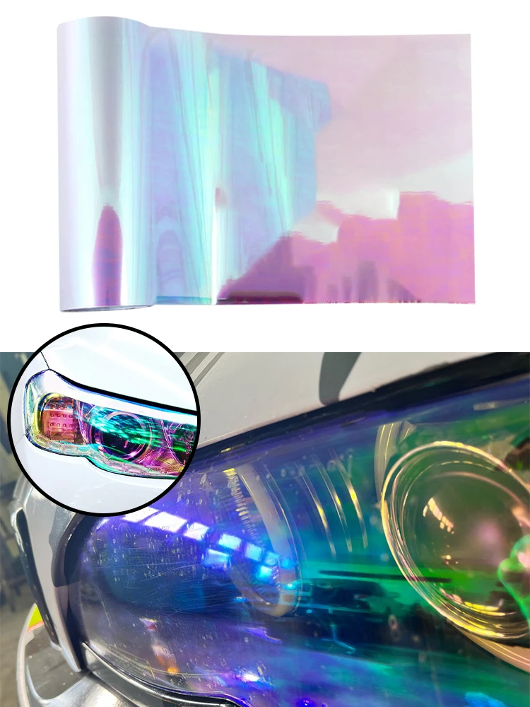 120X30cm Chameleon Headlight Taillight Color-Changing FilmTransparent Tint Vinyl Wrap Sticker Light Film Car Accessories