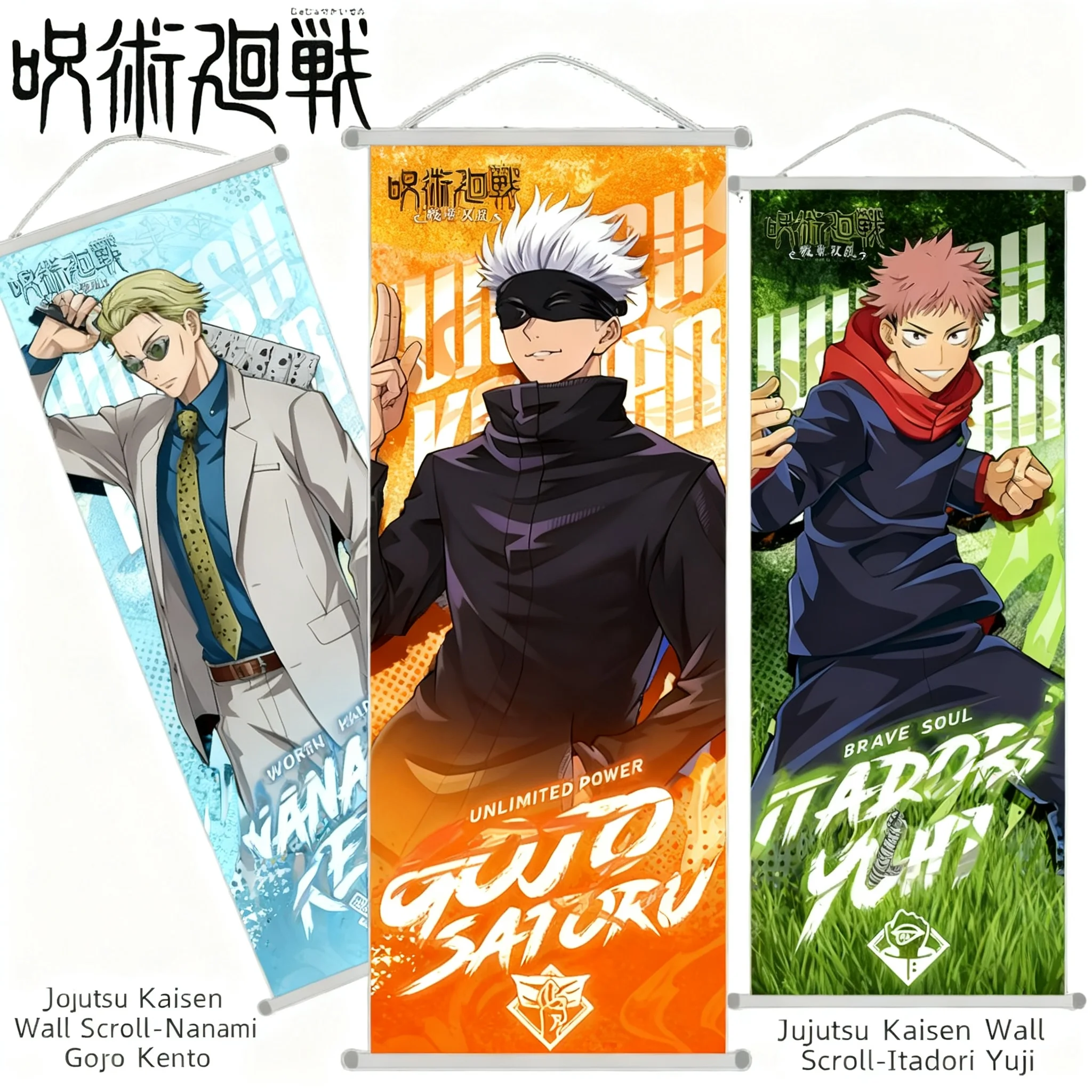 

Jujutsu Kaisen Anime Poster Gojo Satoru Long Scroll Hanging Painting Room Decor Wall Art Holiday Birthday Gift for Fans Home