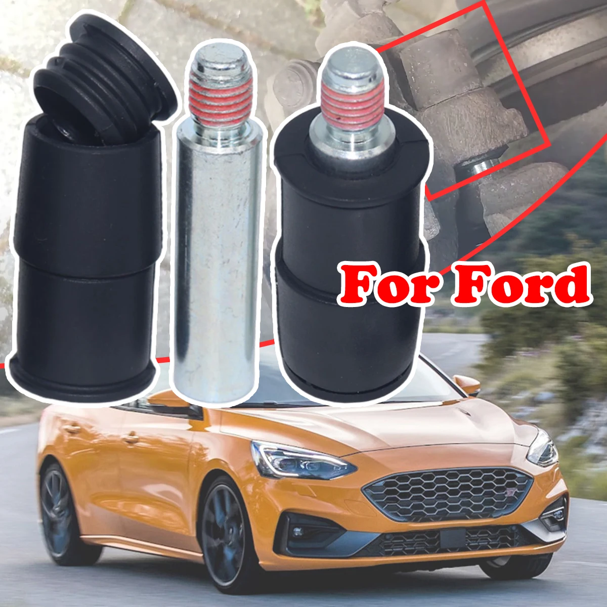 

For Ford Mondeo S-Max Focus C-Max Front Brake Caliper Slider Guide Pins Bolt Kit Left Right Disc Housing Bellows Sleeve Bushing