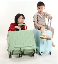 Belbello-Petite boîte d'embarquement pour enfants, bagages à tige de traction, bébés peuvent s'asseoir, garçons et filles, 6 roues, nouvelle mode