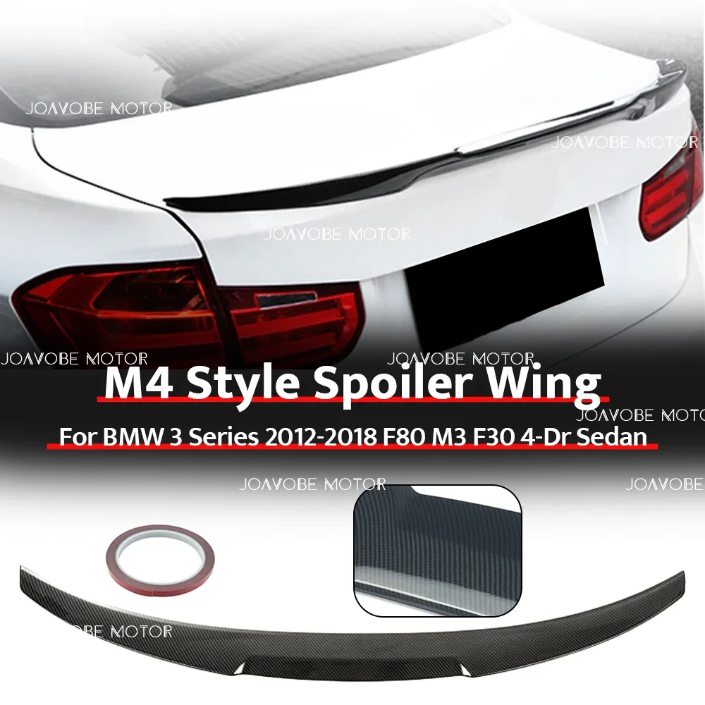 

Glossy Carbon Fiber M4 Style Rear Spoiler Wing For BMW 3 Series 2012-2018 F80 M3 F30 4-Door Sedan