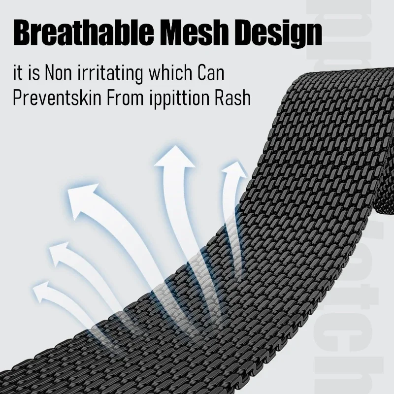 Tali Logam untuk Tali Jam Tangan Apple 49Mm 46 42 44 40 38 41 45Mm Gelang Lingkaran Milan IWatch Seri 10 9 8 Se 7 6 5 4 Ultra 2