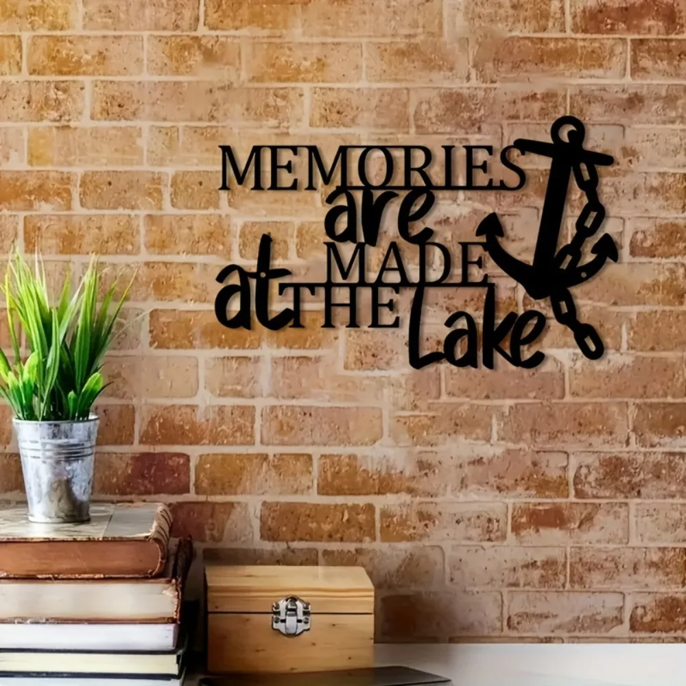 Rustic Mandarin Duck Anchor Iron Wall Art Nautical Lake Quote Weathered Metal Sign Home Room Rustproof Decor Gift Ornament