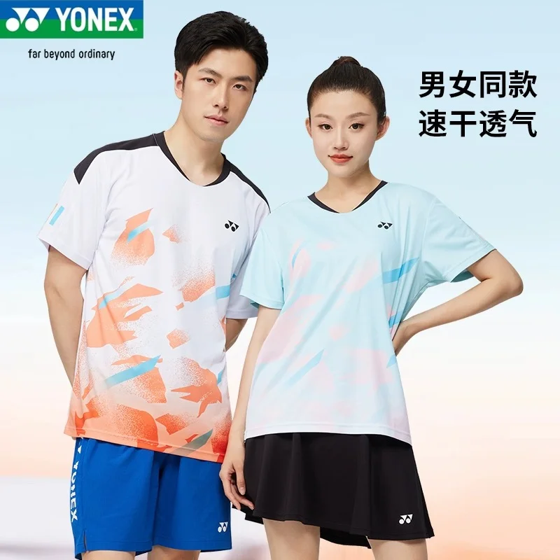 

Yonex New Badminton Clothing Men's and Women's Quick-drying Sweat-absorbent Breathable Deodorant Short-sleeved T-shirt Tops
