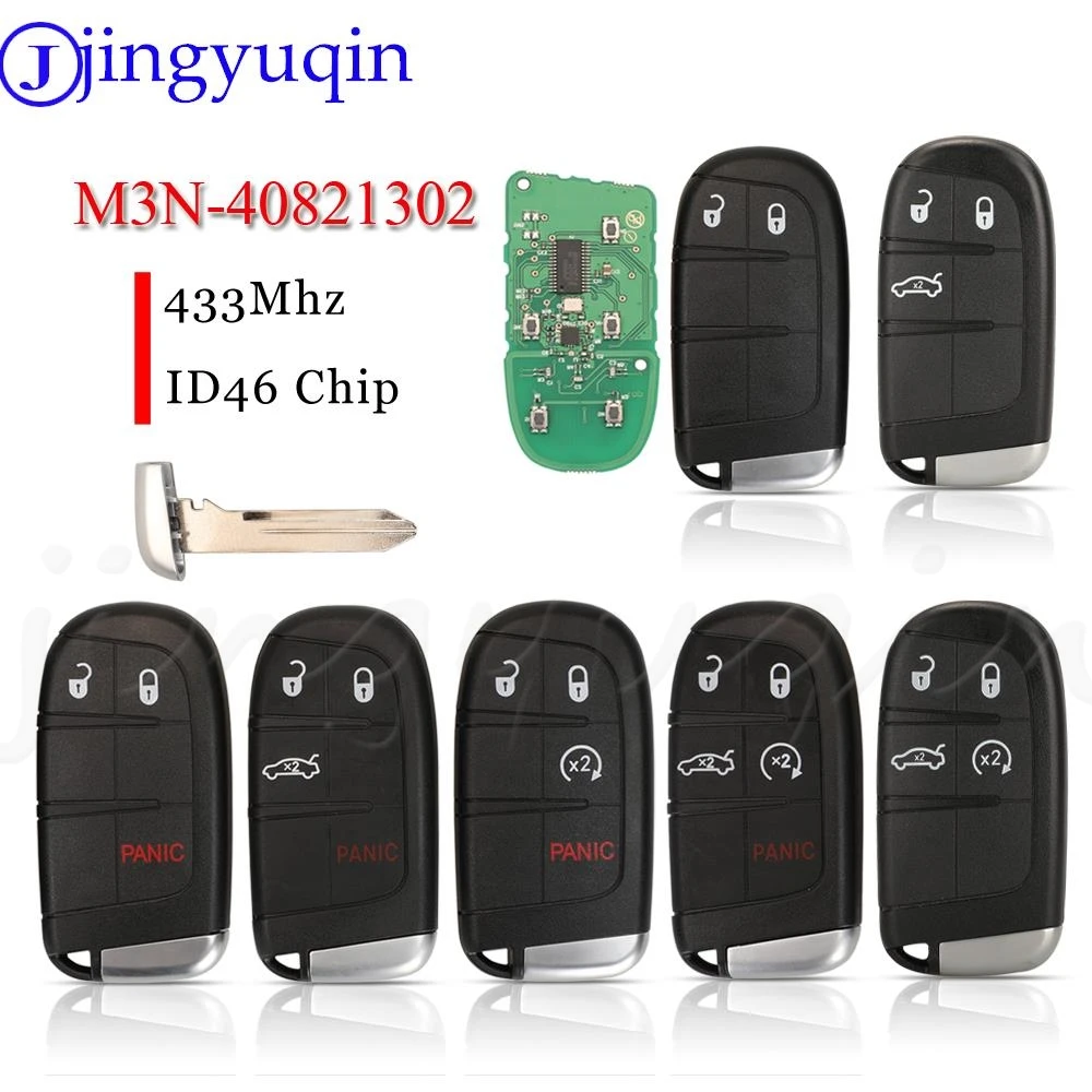 

jingyuqin M3N-40821302 Smart Remote Car Key Fob 433MHZ ID46 For Chrysler 300 Dodge Dart Challenger Charger Durango CY22