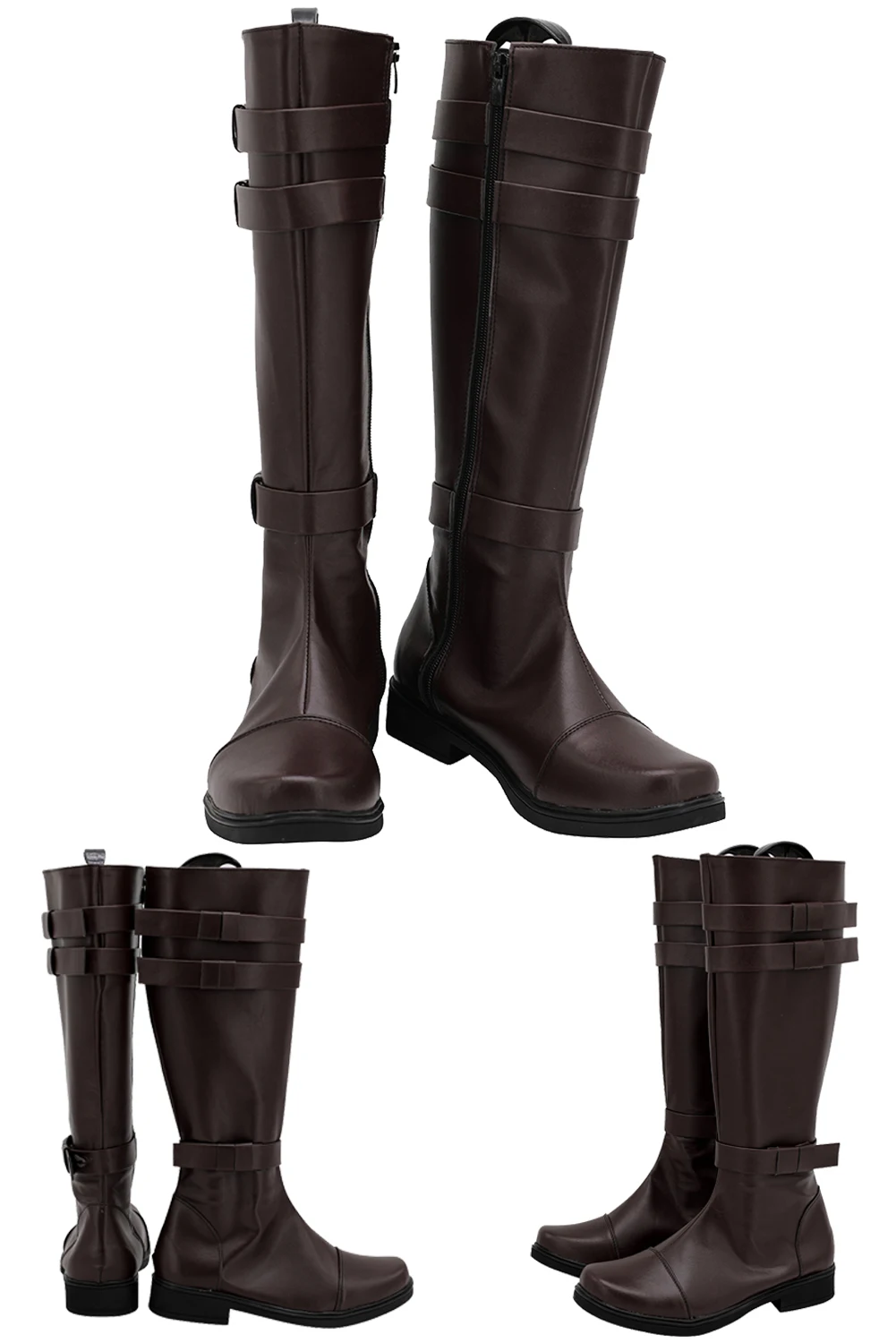 Bottes marron foncé Obi Cosplay pour hommes, chaussures Wan Py Play, accessoires de costume de combat spatial de film, chaussures de fête de paupières de jeu de rôle