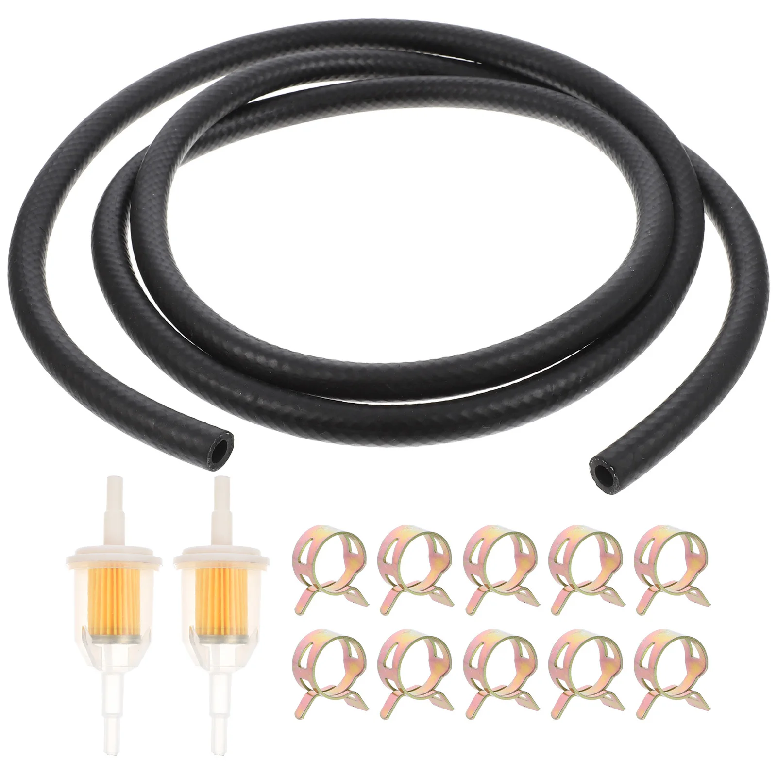 

1 Kit Rubber Fuel Hose Clamps Scooter Gas Filter Motorbike Inline Fuel Filter Compact Design For Motorcycle Maintenance