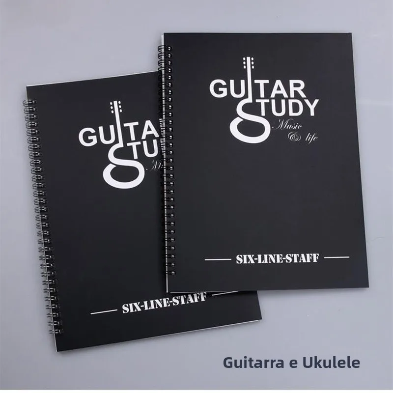 Livro de Tablatura para Guitarra Clássica, Partitura de Seis Linhas com Diagrama de Acordes, Caderno em Branco para Guitarris...