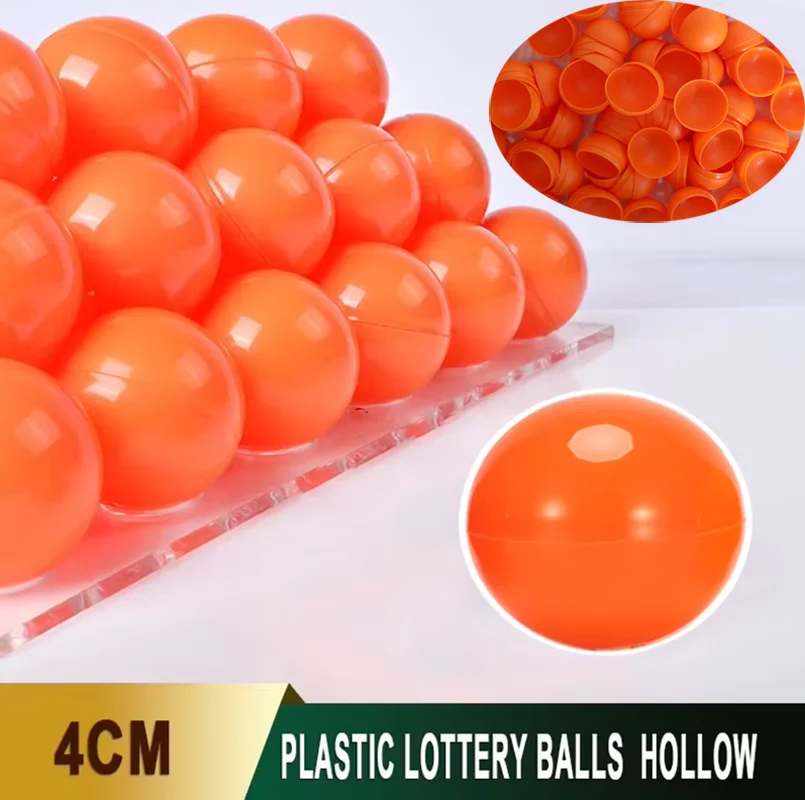 4 سنتيمتر البرتقال البلاستيك اليانصيب كرات السحب رسم الكرة جوفاء قابلة للفتح لعبة كرات مثيرة للاهتمام لعبة كرات الدعائم لحفلة عيد الميلاد