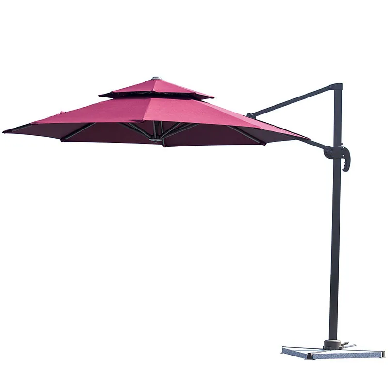 Wholesale Outdoor Large Sun Umbrellas with Pole Roman Style Courtyard Terrace Garden Stalls Garden Umbrellas with Lights