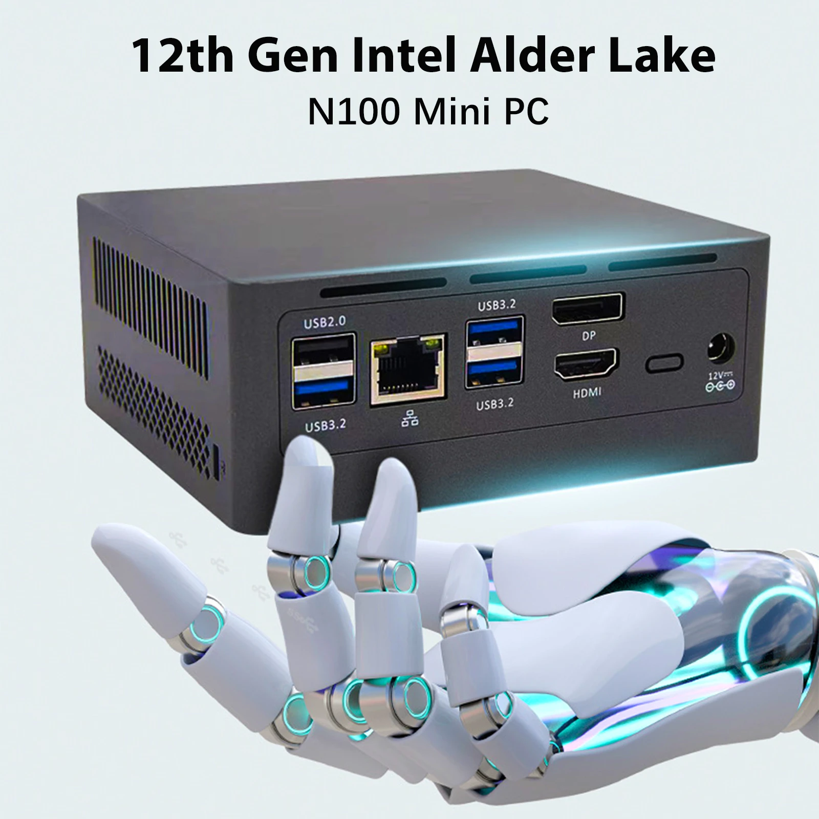 SIXIGNWO 12th Gen Intel Alder Lake N100 Mini PC 3.4GHz Mini PCs 8GB RAM 256GB SSD Windows 11 Mini Desktop Computer