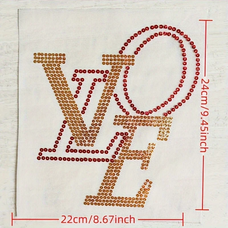 2PC/Lot Love Letter Fashion T-Shirt Decoration Hot Fix Rhinestone Motif Iron on Crystal Transfers Design Sequins