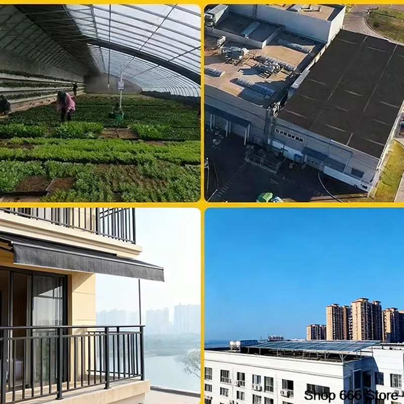 6X6m Black Sun Shade Net Sunshade Privacy Screen Shading Sunblock Mesh Cover Plant Greenhouse Garden Outdoor Anti-UV Cloth Home