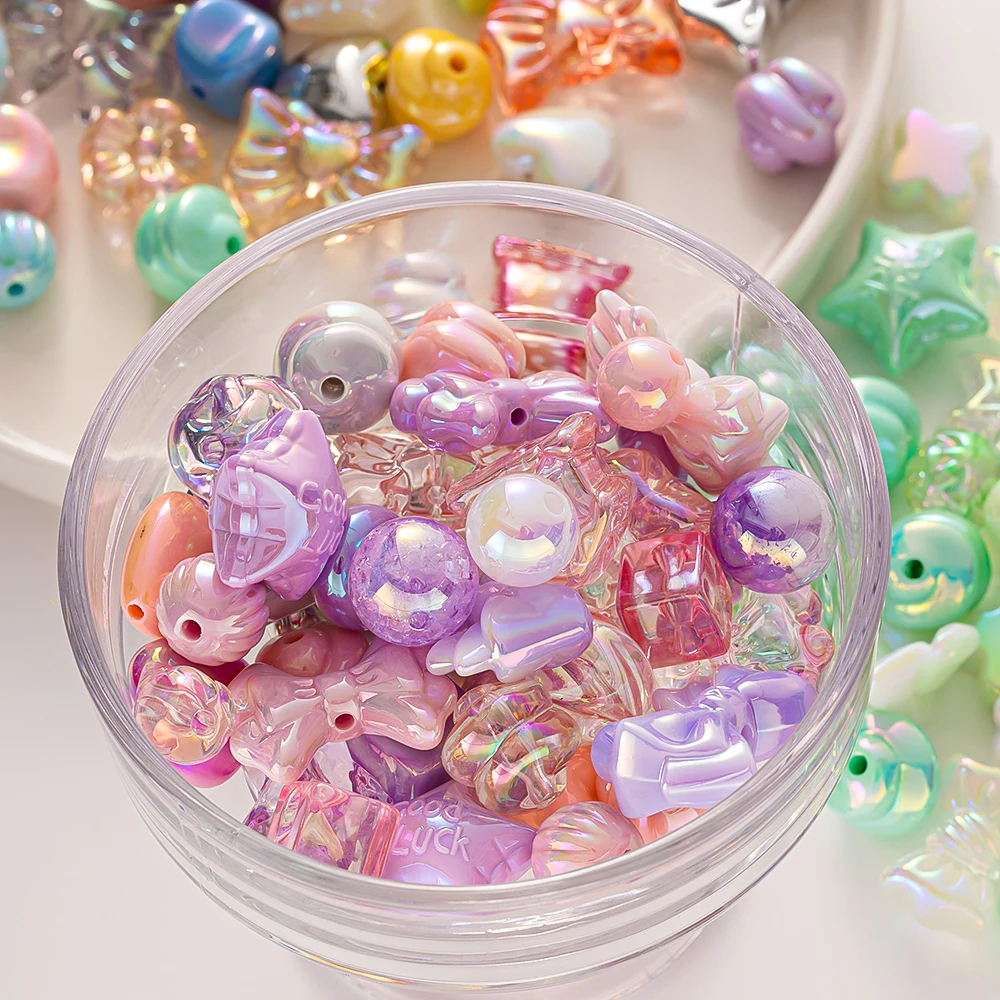 20/50g Mixed Style Y2K Acrylic Bow Flower Beads For DIY Necklace Bracelet Phone Chain Making Supplies Craft Accessories Material