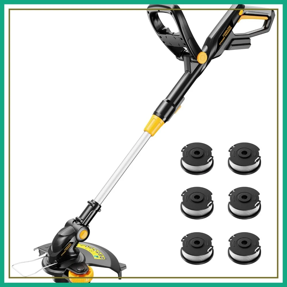 

Cordless String Trimmer 12-Inch Weed Wacker Auto Line Feed Electric Grass Trimmer w/6 Spools Tool Only