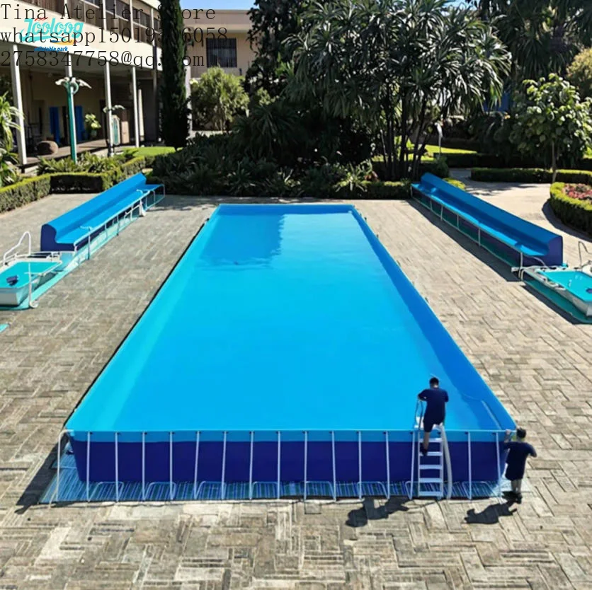 Best Price Outdoor Commercial Blue Ocean Rectangular Steel Frame Swimming Pools for Water Park